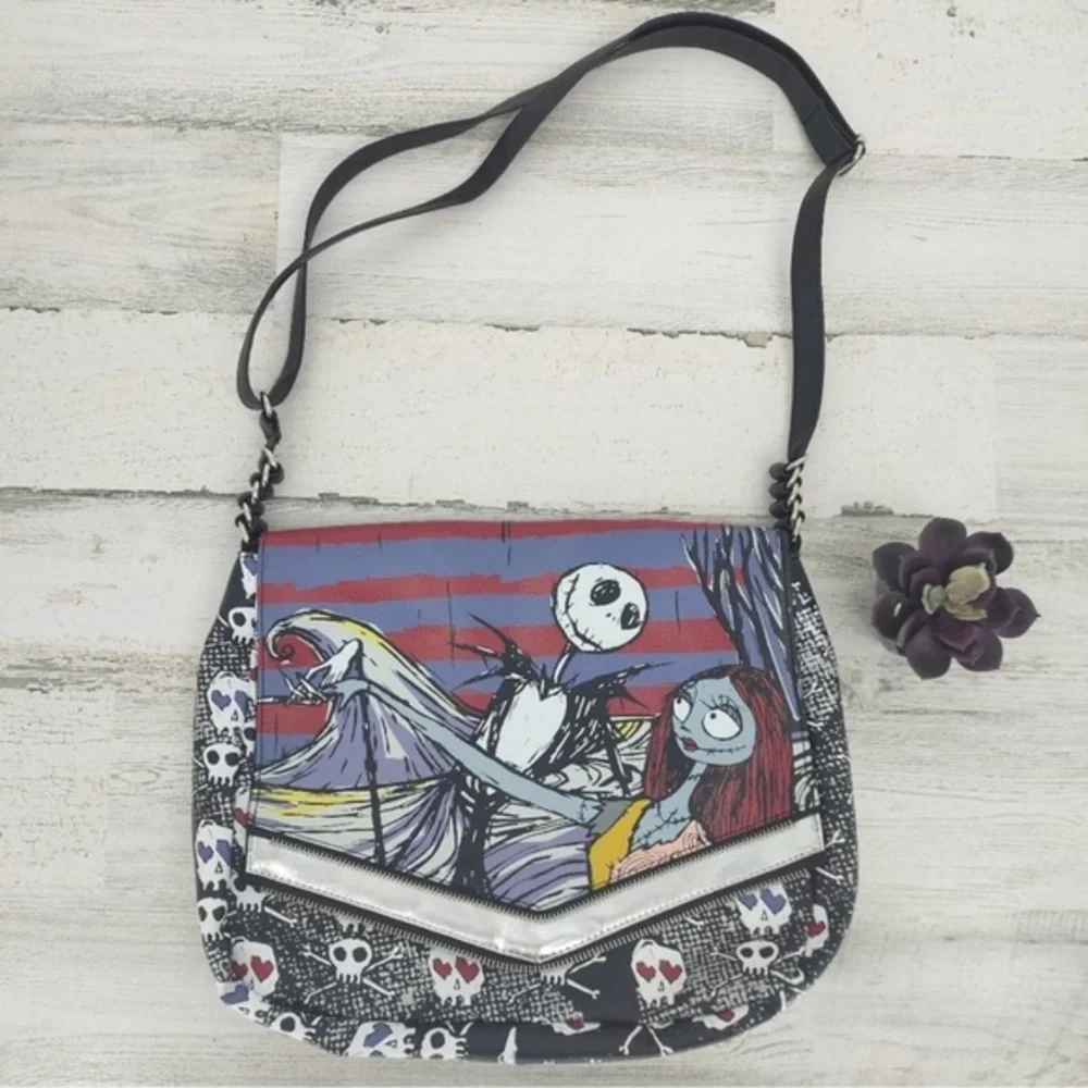 Loungefly Nightmare Before Christmas Faux Leather Messenger Crossbody Bag
